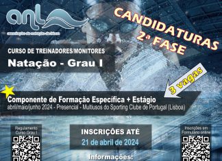Curso Grau I – Treinadores/Monitores de Natação 2024 – 2ª Fase